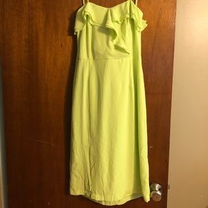 Strapless Lime Green Fitted Dress Size Large